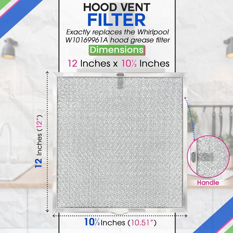 Bagean Stove Hood Vent Filter 11.60” x 11.22” BPQTAF S99010316 Compatible with Broan Range Hood Filter Replacement - Aluminum Mesh Kitchen Overhead Fan Screen - Blocks Grease & Filters Oven Air (2-Pk) - Image 3